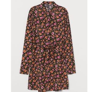 H&M NWT Floral Button Dress Long Sleeve